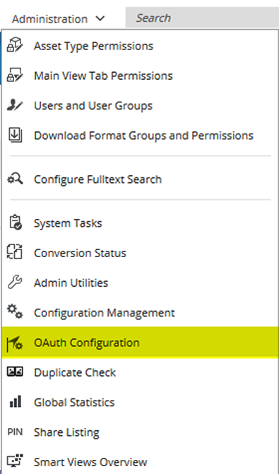 CELUM DAM Administration: Configuration of OAuth Authentication