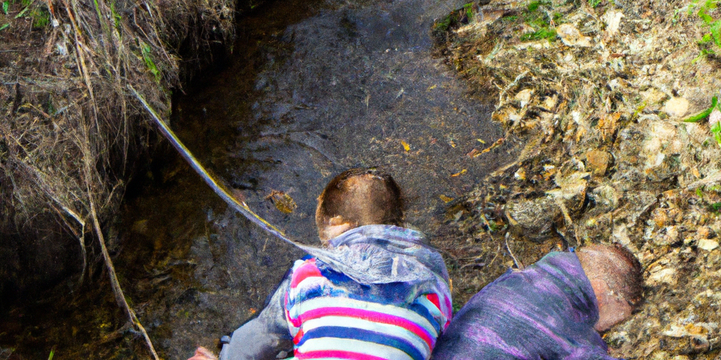 DALLE 2022 10 26 11 16 36 two kids unblocking a small river photo 1