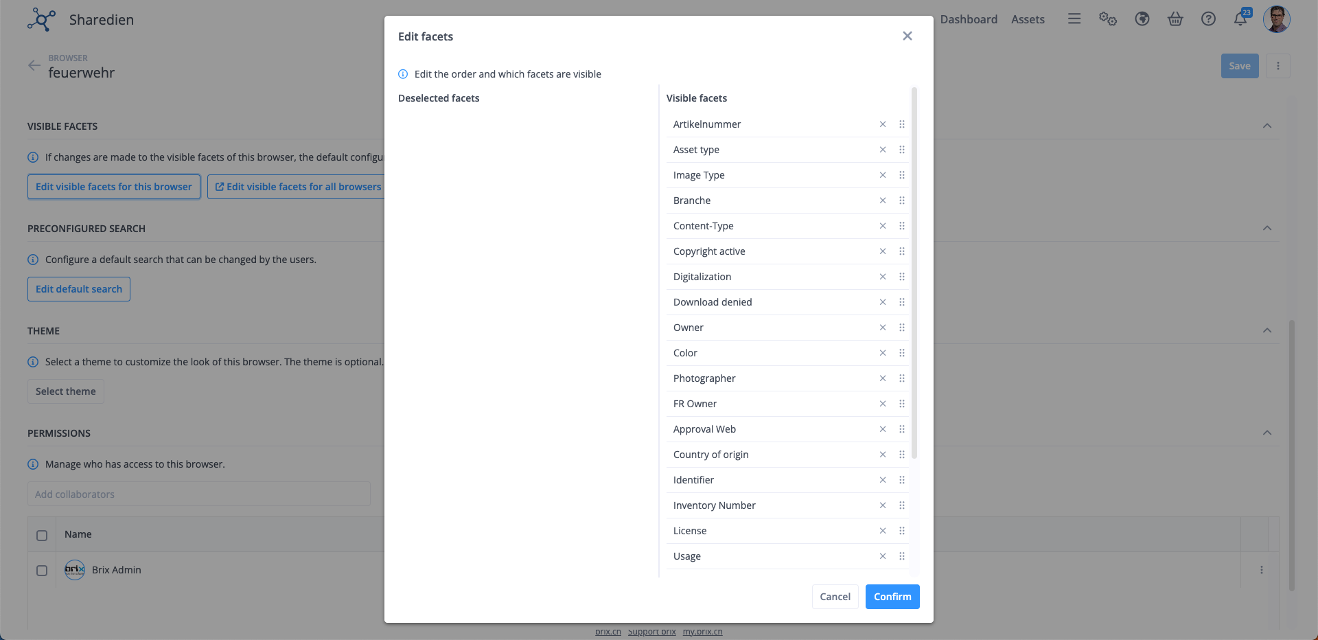 Sharedien Browser Facet Configuration EN