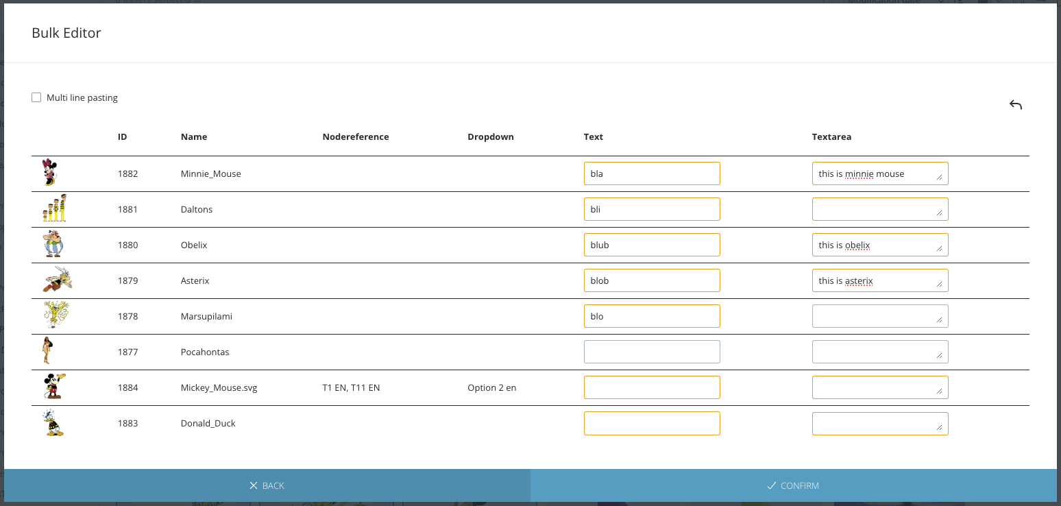 Bulk editor