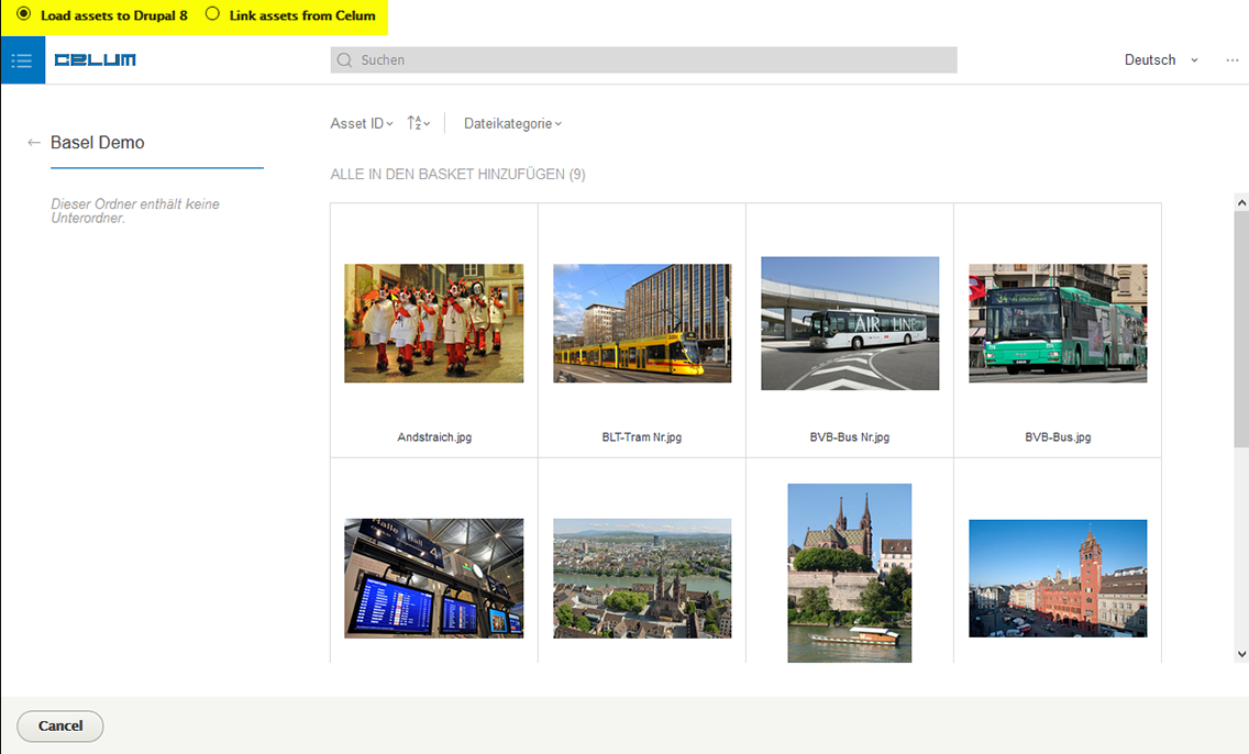 Asset Picker: Load Assets to Drupal or link them from CELUM