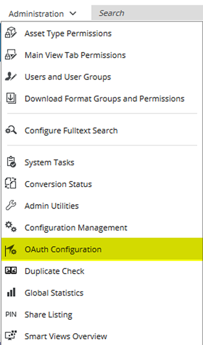 CELUM DAM Administration: Configuration of OAuth authentication