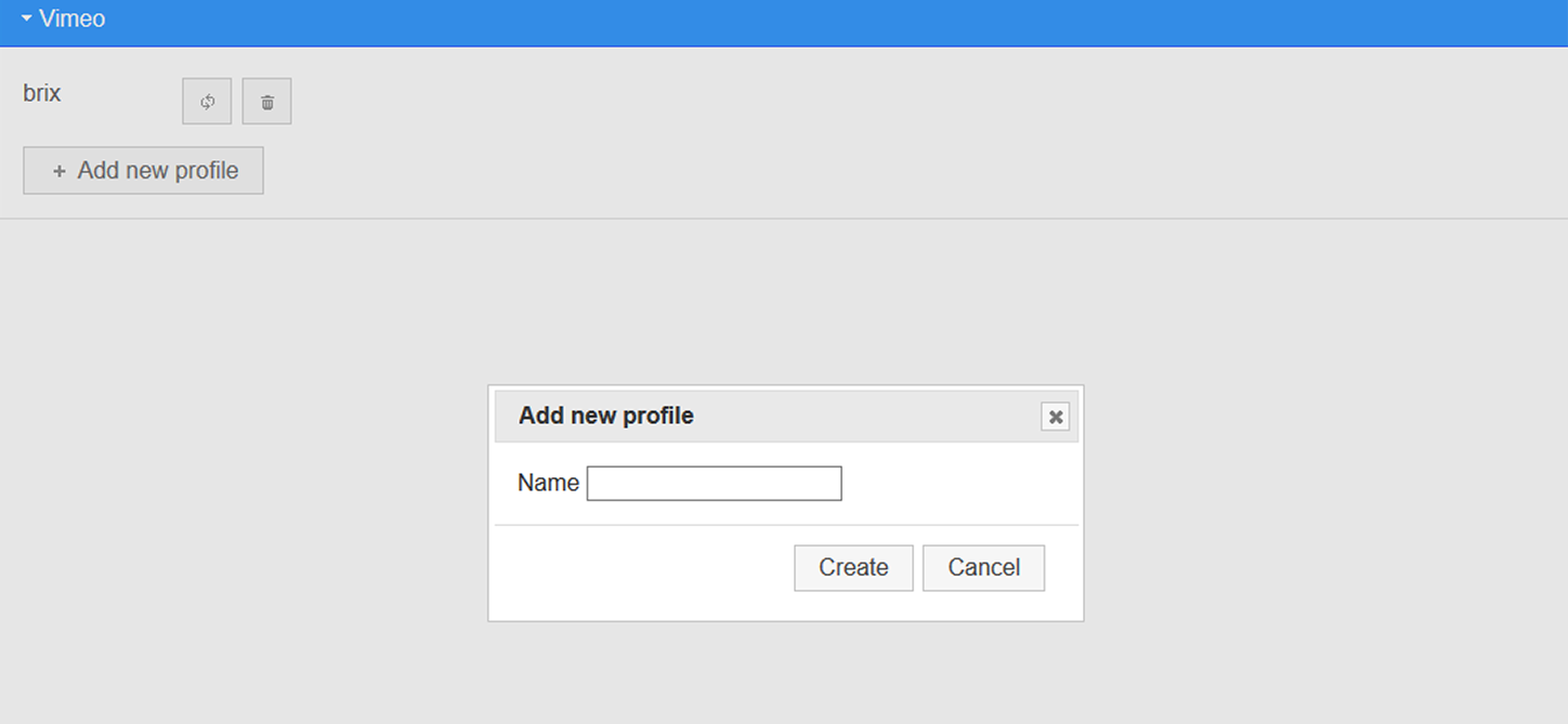 Vimeo: Create profile for Oauth Authentication