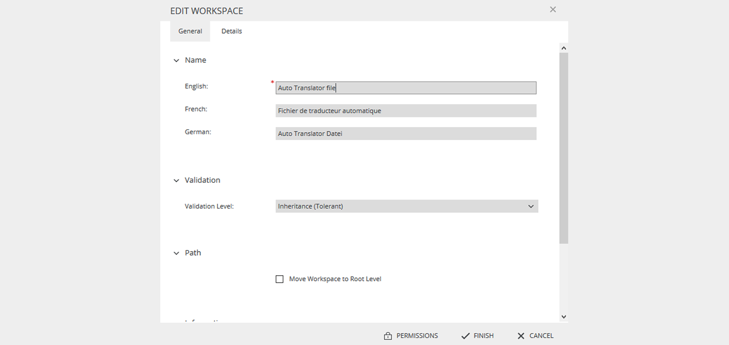 Übersetzter Node Name