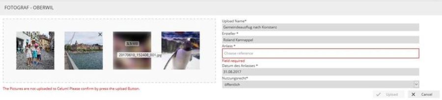 Upload Request ausführen