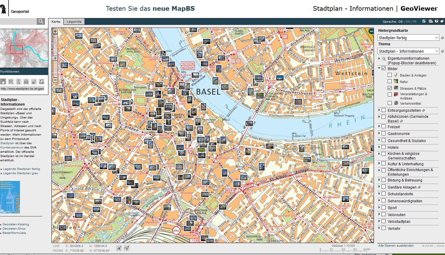 Digital city map Canton Basel-Stadt (GeoViewer)